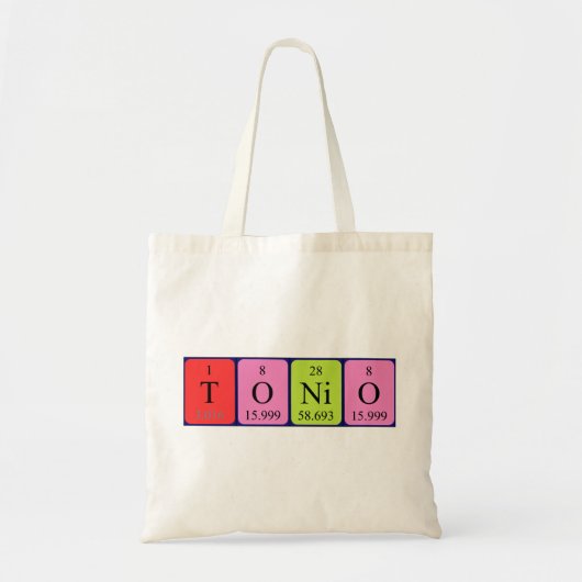 Tonio periodieke lijstnaam canvas tas (Voorkant)