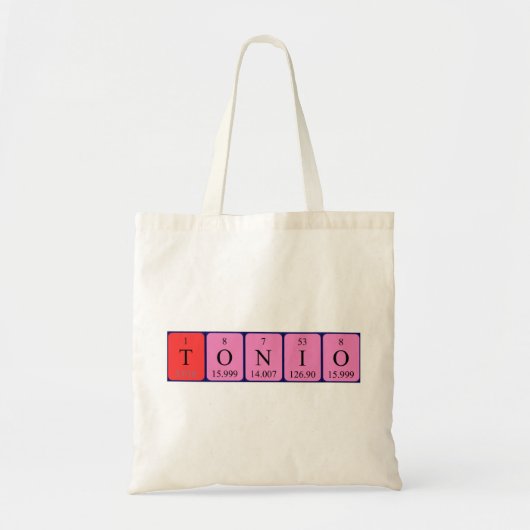 Tonio periodieke lijstnaam canvas tas (Voorkant)