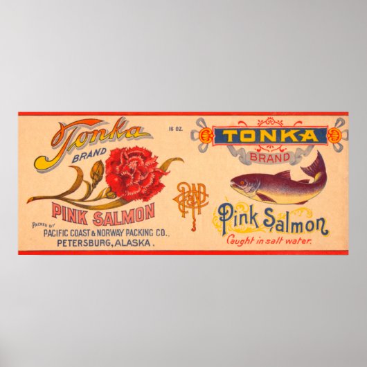 Tonka Brand Salmon Label Poster (Voorkant)