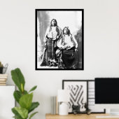 Tonkawa Indische chef en vrouw 1884 Poster (Thuiskantoor)