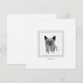 Tonkinese Black and White Illustration Note Card Notitiekaartje (Voorkant / Achterkant)