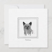 Tonkinese Black and White Illustration Note Card Notitiekaartje (Voorkant)