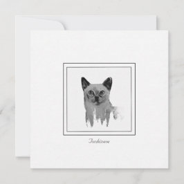 Tonkinese Black and White Illustration Note Card Notitiekaartje