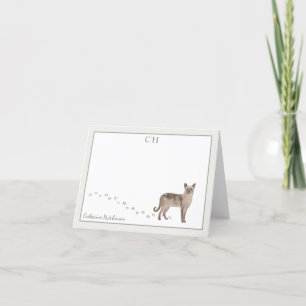 Tonkinese Cat Grey Border Monogram Naam Opmerking  Bedankkaart