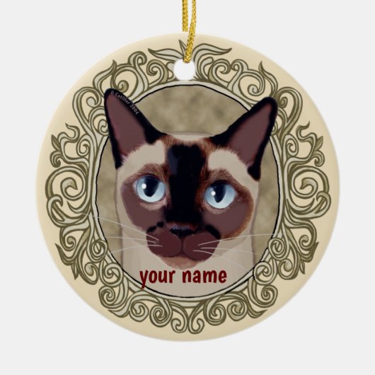 Tonkinese Kat ornament (Voorkant)