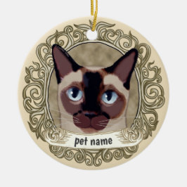 Tonkinese Kat Sieraad ter nagedachtenis Keramisch Ornament