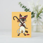 Tonkinese kat Zombie Slayer Briefkaart (Staand voorkant)