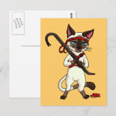 Tonkinese kat Zombie Slayer Briefkaart (Voorkant / Achterkant)