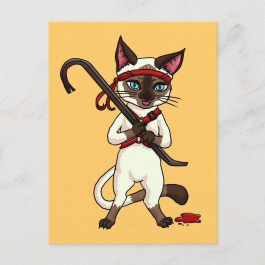 Tonkinese kat Zombie Slayer Briefkaart (Voorkant)