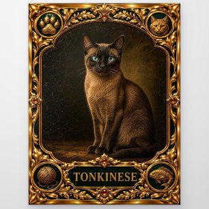 Tonkinese, met juwelen versierde erfstuk kunst briefkaart