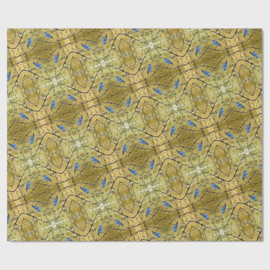 Tonkinson - Bluebird ii gold gift wrap Cadeaupapier (Vlak)