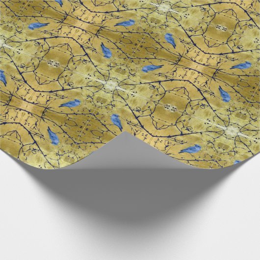 Tonkinson - Bluebird ii gold gift wrap Cadeaupapier (Hoek)