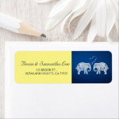 TONNEN LIEFDE | Olifant bruiloft blauw & geel Etiket (Insitu)