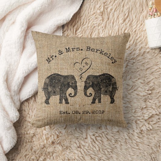 TONNEN LIEFDE | Olifant paar aangepaste bruiloft c Kussen (Deken)