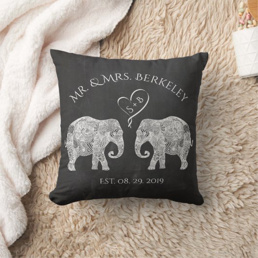 TONNEN LIEFDE | Olifant paar aangepaste bruiloft c Kussen (Deken)