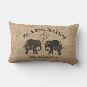 TONNEN LIEFDE | Olifant paar aangepaste bruiloft c Kussen (Achterkant)