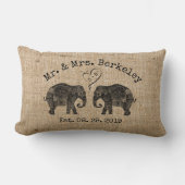 TONNEN LIEFDE | Olifant paar aangepaste bruiloft c Kussen (Voorkant)