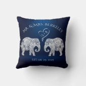 TONNEN LIEFDE | Olifant paar aangepaste bruiloft c Kussen (Achterkant)