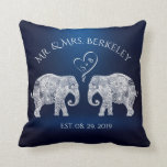 TONNEN LIEFDE | Olifant paar aangepaste bruiloft c Kussen<br><div class="desc">TONNEN LIEFDE | Olifantspaar Custom / gepersonaliseerde bruiloft Sierkussen. U kunt het aanpassen om het blauwe achtergrond afbeelding te verwijderen om een kleur toe te voegen die beter bij uw smaak past. Hier is hoe: Klik op de knop aanpassen> Klik op Achtergrondkleur Een menu met kleuren zal naar boven komen,...</div>
