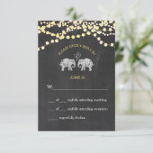 TONNEN VAN LIEFDE/Olifant krijtbord verlichting RS RSVP Kaartje (Staand voorkant)