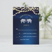 TONNEN VAN LIEFDE/Olifant Nachtverlichting Bruilof RSVP Kaartje (Staand voorkant)