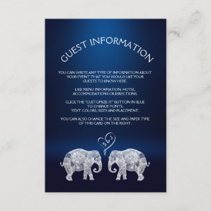 TONNEN VAN LIEFDE/Olifant Paar Bruiloft invoegen K Informatiekaartje