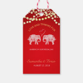 TONNEN VAN LIEFDE/Olifant String Lights Bruiloft C Cadeaulabel (Voorkant)