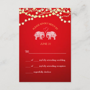 TONNEN VAN LIEFDE/Olifant String Lights Bruiloft R RSVP Kaartje