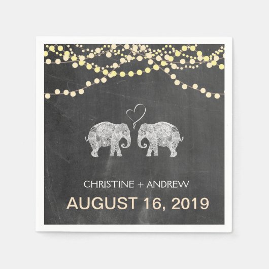 TONNEN VAN LIEFDE-Olifant String van Lichten Custo Servetten (Voorkant)