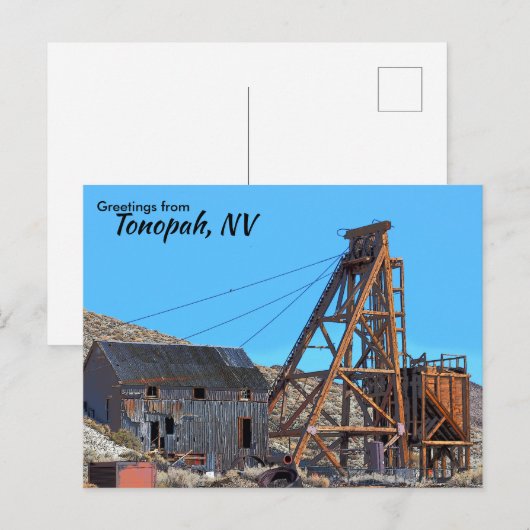 Tonopah Nevada Greeting Flat Kaart (Voorkant / Achterkant)