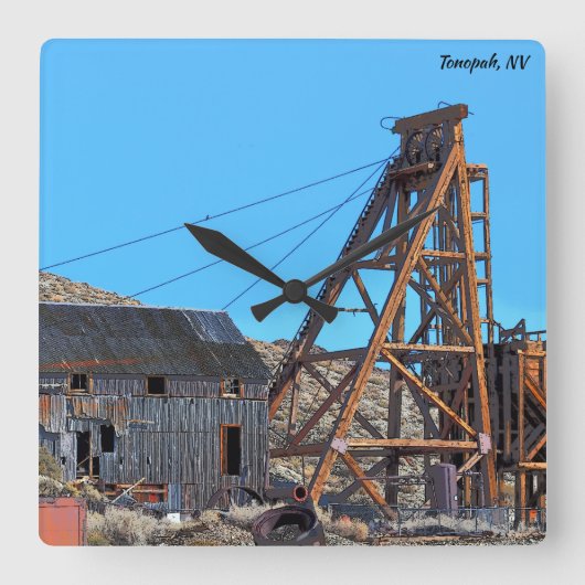 Tonopah Nevada Vierkante Klok (Voorkant)