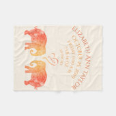 Tons Love Baby Girl Birth Record Stats Elephant Fleece Deken (Voorkant (Horizontaal))