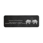 Tons van liefde bruiloft olifant paar krijtbord etiket (Voorkant)