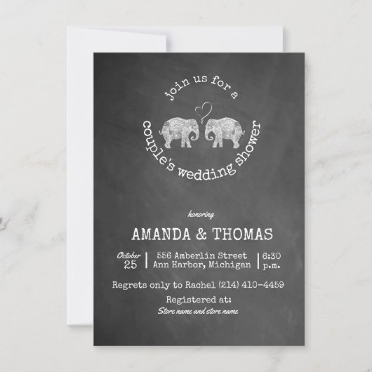 Tons van liefde krijtbord paar's bruiloft douche kaart (Voorkant)