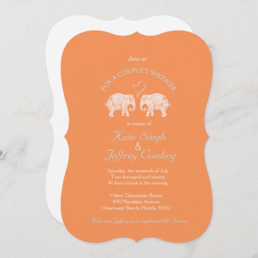 TONS VAN LIEFDE/ Olifant Custom Kleur Koppel Showe Kaart (Voorkant / Achterkant)