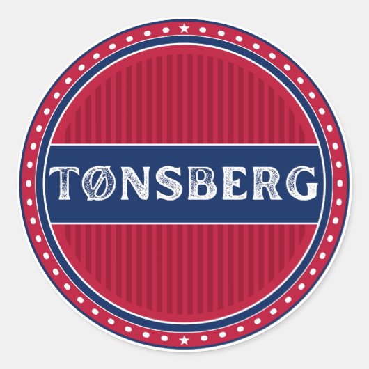Tønsberg City Pride Embleem – Noorse identiteit Ronde Sticker (Voorkant)