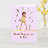 Tonsil Surgery Kaart voor Young Girl (Gele Bloem)