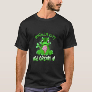 Tonsillecto wordt uitgezet op ijs in Dino Dinosaur T-shirt