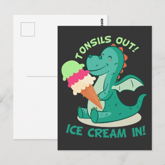 Tonsillectomie Chirurgie Tonsillen uit IJs Cream i Briefkaart (Voorkant / Achterkant)