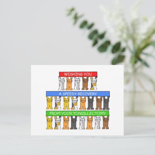 Tonsillectomie snel herstel briefkaart (Staand voorkant)