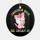 Tonsillen uit, ijs in | eenhoornkat keramisch ornament (Links)