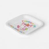 Tonsillen uit, ijs in | eenhoornkat papieren bordje (Gebogen)