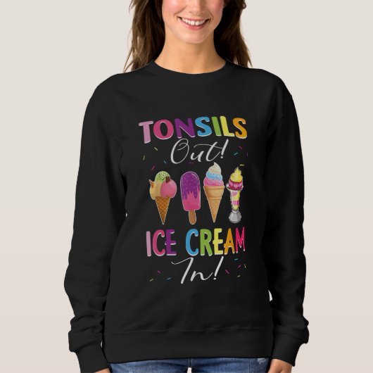Tonsillen uit ijs in tonsillectomie trui (Voorkant)