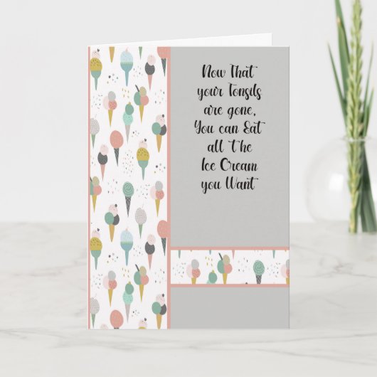 Tonsils worden goed voor kinderen met ijsklontjes bedankkaart (Voorkant)