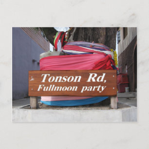 Tonson Rd. Fullmoon Party, Koh Phangan, Thailand Briefkaart