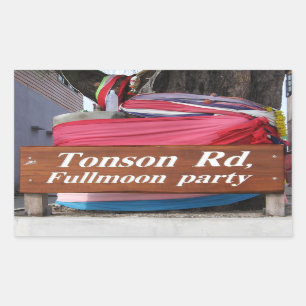 Tonson Rd. Fullmoon Party, Koh Phangan, Thailand Rechthoekige Sticker