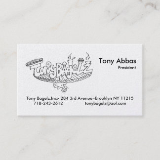 Tony Bagelz Biz Cards Visitekaartje