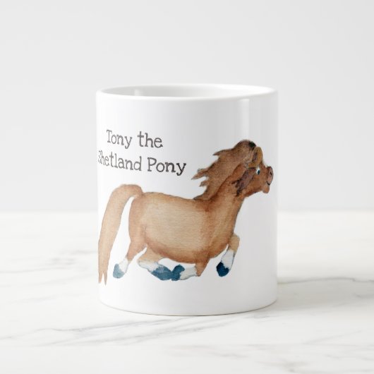 Tony de Shetlandpony mok aquarel (Voorkant)