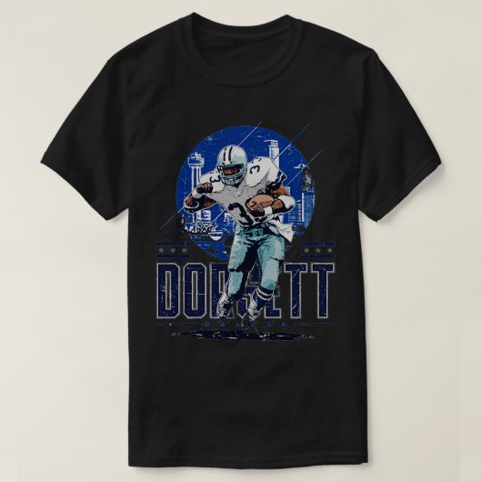 Tony Dorsett Dallas Speler Skyline T-shirt (Design voorkant)