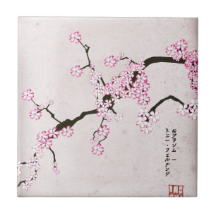 tony fernandes ' antiek bloesem 9 tegeltje